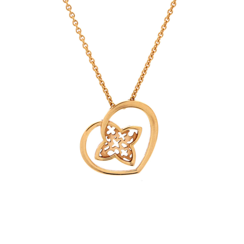 Louis Vuitton Coeur Heart Pendant Necklace 18K Rose Gold